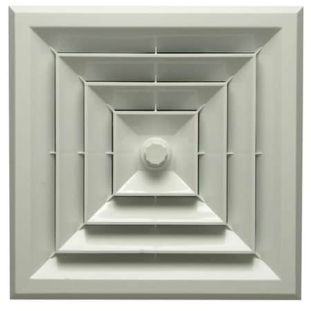 Havaco Quick Connect Havaco Quick Connect HT-GB-S1BD White Square Ceiling Diffuser with 8 in. Boot and Butterfly Damper HT-GB-S1BD